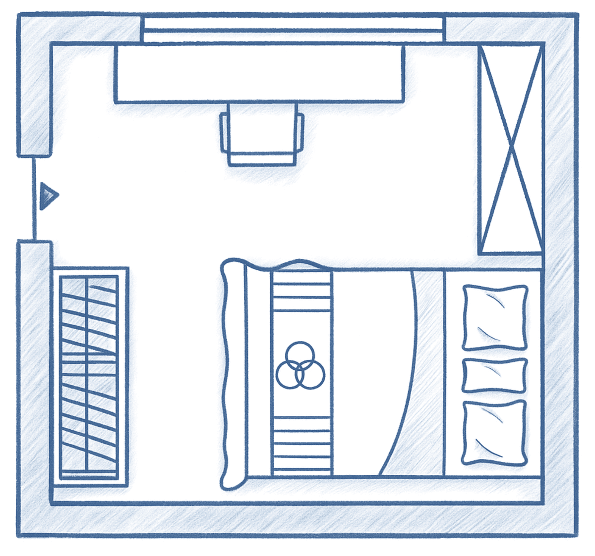 East-Facing Desk with Supportive Bed Position